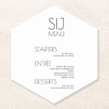 モダンはっきりしたシンプル白黒結婚のメニュー