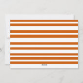 モダンはっきりしたシンプルOrange Photo Thanksgiving シーズンカード (裏面)