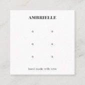 モダンはっきりしたジュエリー3スタッドイヤリング表示 スクエア名刺 (正面)