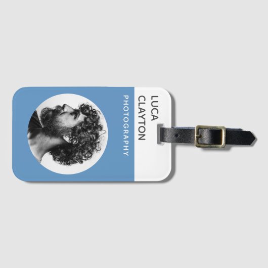 モダンはっきりしたスタイリッシュタイポグラフィ ラゲッジタグ (正面横)