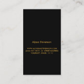 モダンはっきりしたスタイリッシュ金ゴールドと黒ストライプの色 名刺 (裏面)