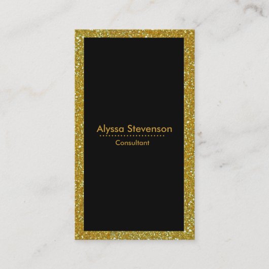 モダンはっきりしたスタイリッシュ金ゴールドと黒ストライプの色 名刺 (正面)