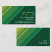 モダンはっきりしたストライプエコ緑 名刺 (正面/裏面)