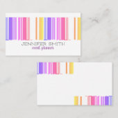 モダンはっきりしたストライプカラフルのパーソナライゼーションカスタム方法 名刺 (正面/裏面)