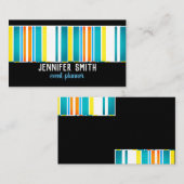 モダンはっきりしたストライプカラフルのパーソナライゼーションカスタム方法 名刺 (正面/裏面)