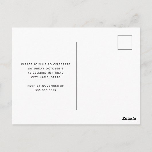 モダンはっきりしたストライプピンクタン写真21歳誕生日 ポストカード (裏面)