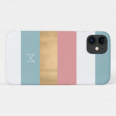 モダンはっきりしたストライプモノグラムの Case-Mate iPhoneケース (裏面(横))