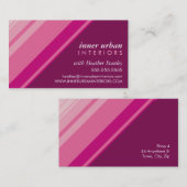 モダンはっきりしたストライプ生単色梅 名刺 (正面/裏面)