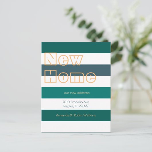 モダンはっきりしたストライプ発表 案内ポストカード (スタンド正面)