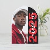 モダンはっきりしたタイポグラフィアーチ予測の発表 招待状 (スタンド正面)