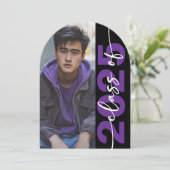 モダンはっきりしたタイポグラフィアーチ予測の発表 招待状 (スタンド正面)