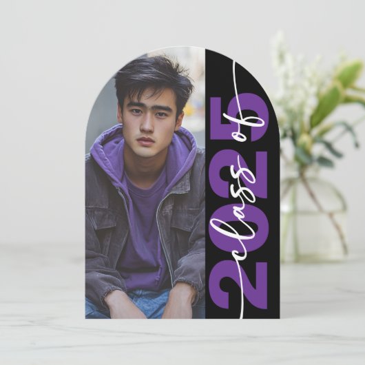 モダンはっきりしたタイポグラフィアーチ予測の発表 招待状 (スタンド正面)