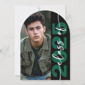 モダンはっきりしたタイポグラフィアーチ予測の発表 招待状 (正面)