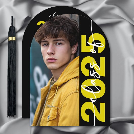 モダンはっきりしたタイポグラフィアーチ予測の発表 招待状