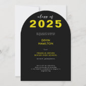 モダンはっきりしたタイポグラフィアーチ予測の発表 招待状 (裏面)