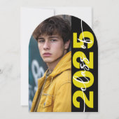 モダンはっきりしたタイポグラフィアーチ予測の発表 招待状 (正面)