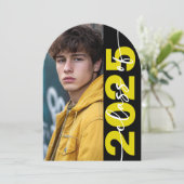 モダンはっきりしたタイポグラフィアーチ予測の発表 招待状 (スタンド正面)