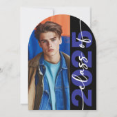 モダンはっきりしたタイポグラフィアーチ予測の発表 招待状 (正面)