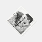 モダンはっきりしたタイポグラフィカスタム写真結婚s スタンダードカクテルナプキン (角)