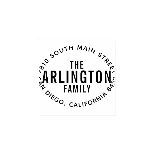 モダンはっきりしたタイポグラフィカスタム差出人住所 ラバースタンプ (インプリント)