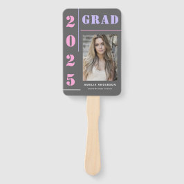 モダンはっきりしたタイポグラフィグレー写真卒業パーティー ハンドファン