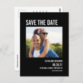 モダンはっきりしたタイポグラフィシックで日付はがきを保存する ポストカード (正面/裏面)