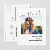 モダンはっきりしたタイポグラフィシックで日付はがきを保存する ポストカード (正面/裏面)