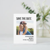 モダンはっきりしたタイポグラフィシック日付を保存 ポストカード (スタンド正面)