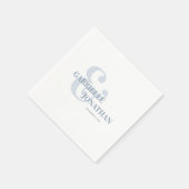 モダンはっきりしたタイポグラフィダスティブルー結婚ズ スタンダードカクテルナプキン (角)