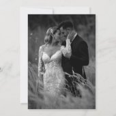 モダンはっきりしたタイポグラフィネイビーブルー結婚写真 招待状 (裏面)