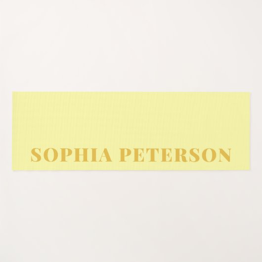 モダンはっきりしたタイポグラフィパステルイエローカスタム ヨガマット (正面(横))