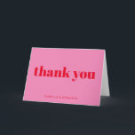 モダンはっきりしたタイポグラフィブライトピンクとレッド結婚ズ サンキューカード<br><div class="desc">パーソナライズされたモダンはっきりしたタイポグラフィブライトピンクとレッド結婚サンキューカード</div>