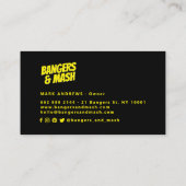 モダンはっきりしたタイポグラフィブラックとイエローのミニマリスト 名刺 (裏面)