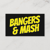 モダンはっきりしたタイポグラフィブラックとイエローのミニマリスト 名刺 (正面)