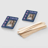 モダンはっきりしたタイポグラフィブルーフォト卒業党 ハンドファン (組立なし)