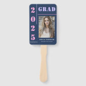 モダンはっきりしたタイポグラフィブルーフォト卒業党 ハンドファン (正面)