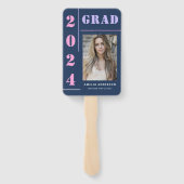 モダンはっきりしたタイポグラフィブルーフォト卒業党 ハンドファン (裏面)