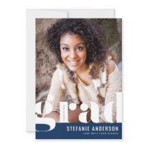 モダンはっきりしたタイポグラフィブルー写真卒業