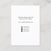 モダンはっきりしたタイポグラフィホワイトイヤリングディスプレイ 名刺 (裏面)