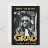 モダンはっきりしたタイポグラフィミニマルラッドパーティー 招待状 (正面)