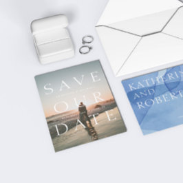 モダンはっきりしたタイポグラフィ写真の日付の保存 案内状