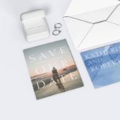 モダンはっきりしたタイポグラフィ写真の日付の保存 案内状