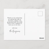 モダンはっきりしたタイポグラフィ写真結婚 ポストカード (裏面)