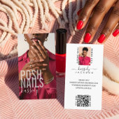 モダンはっきりしたタイポグラフィ台本書道QR写真 名刺