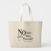 モダンはっきりしたタイポグラフィ名前をカスタムするおもしろいゴルフ ラージトートバッグ (裏面)