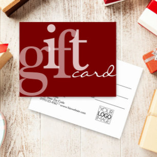 モダンはっきりしたタイポグラフィ濃い赤の追加ロゴギフトカード