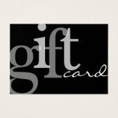 モダンはっきりしたタイポグラフィ白黒ギフトカード (正面)