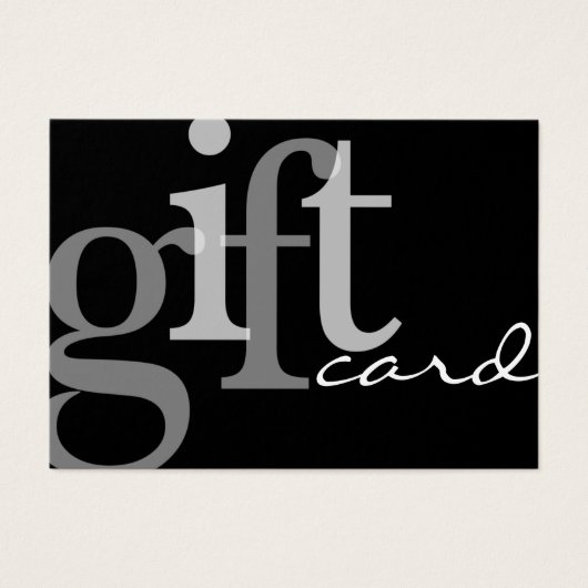 モダンはっきりしたタイポグラフィ白黒ギフトカード (正面)