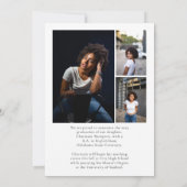 モダンはっきりしたタイポグラフィ白黒卒業 案内状 (裏面)