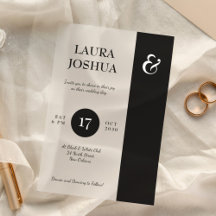 モダンはっきりしたタイポグラフィ白黒結婚ズ